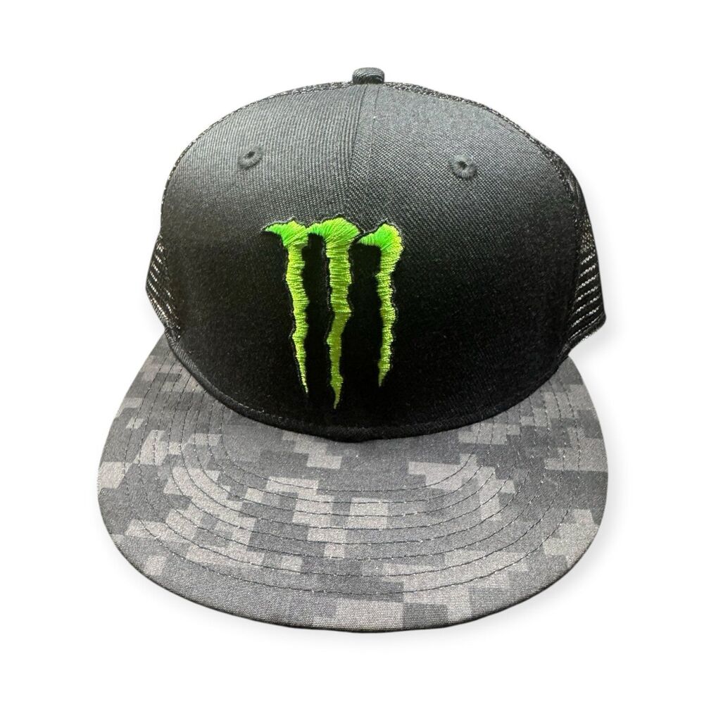 Monster Energy SnapBack Hat Digital Camo Adjustable Mesh Back Trucker Hat